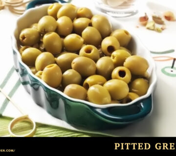 Pitted green olives