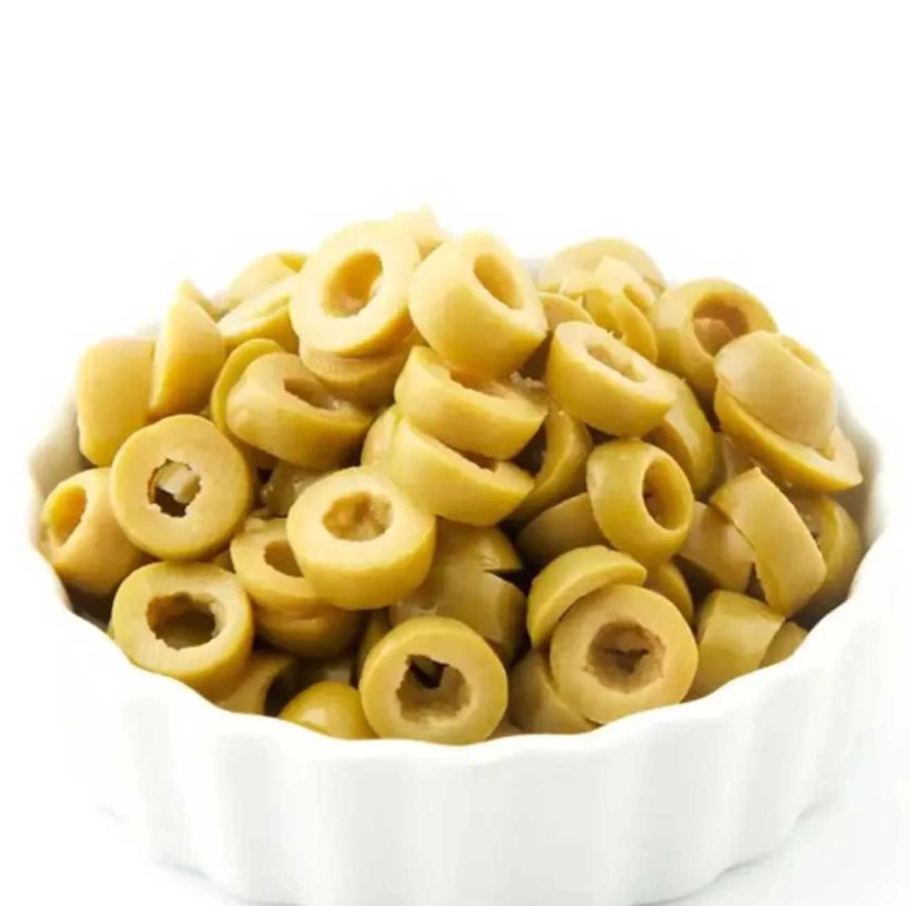 Sliced green olives